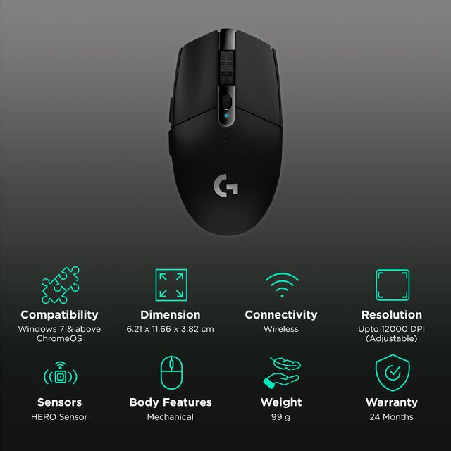 Buy logitech G304 Wireless Optical Gaming Mouse (12000 DPI Adjustable ...
